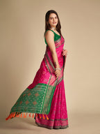 Vedant Vastram Rani Color Kanjeevaram Silk Saree - Rani Pink | Grocsy