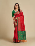 Vedant Vastram Red Color Kanjeevaram Silk Saree - Red | Grocsy