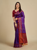 Vedant Vastram Violet Color Kanjeevaram Silk Saree - Violate | Grocsy
