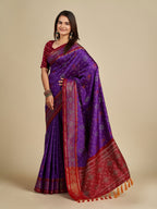 Vedant Vastram Violet Color Kanjeevaram Silk Saree - Violate | Grocsy