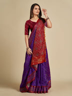 Vedant Vastram Violet Color Kanjeevaram Silk Saree - Violate | Grocsy