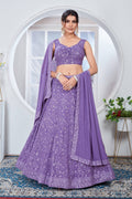 Lehenga Mart Designer Wedding Lehenga Choli For Women - Light Purple | Grocsy