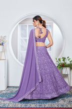 Lehenga Mart Designer Wedding Lehenga Choli For Women - Light Purple | Grocsy