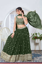Lehenga Mart Designer Wedding Lehenga Choli For Women - Mehndi | Grocsy