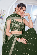 Lehenga Mart Designer Wedding Lehenga Choli For Women - Mehndi | Grocsy