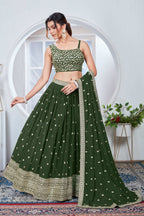 Lehenga Mart Designer Wedding Lehenga Choli For Women - Mehndi | Grocsy