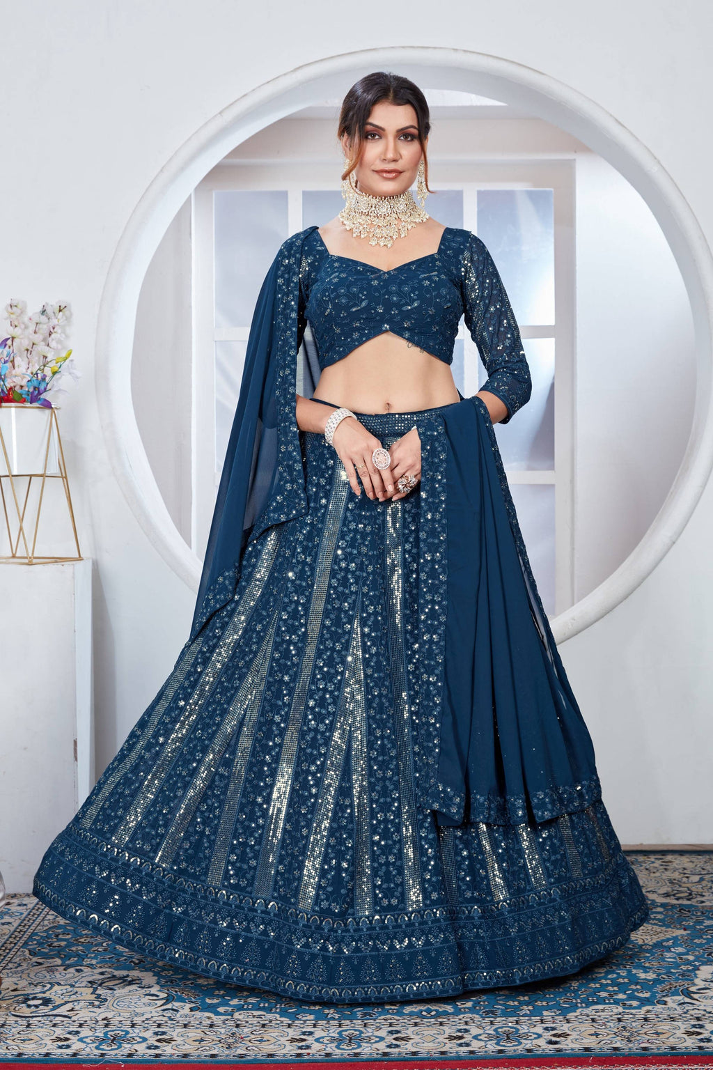 Lehenga Mart Designer Wedding Lehenga Choli For Women - Rama | Grocsy