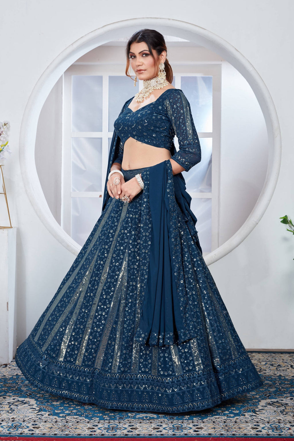 Lehenga Mart Designer Wedding Lehenga Choli For Women - Rama | Grocsy