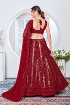 Lehenga Mart Designer Wedding Lehenga Choli For Women - Red | Grocsy