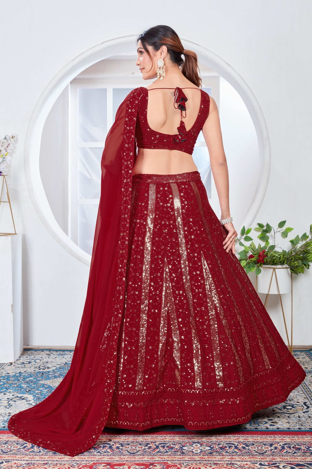 Lehenga Mart Designer Wedding Lehenga Choli For Women - Red | Grocsy
