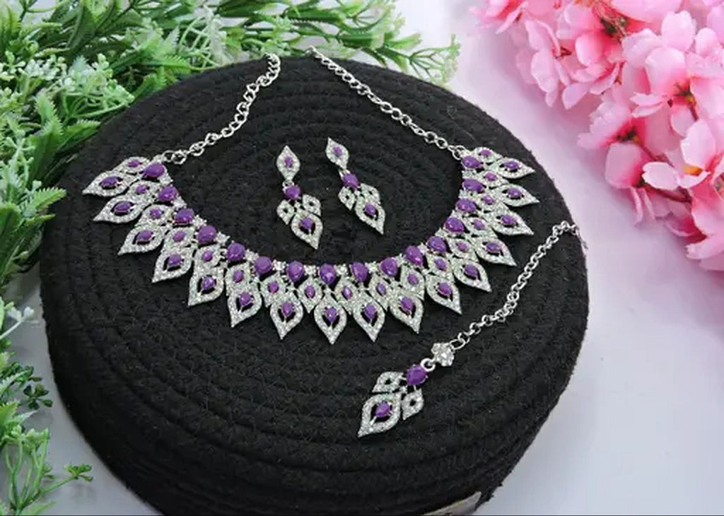 Jewel City Elegant Purple Gemstone Jewelry Set | Grocsy
