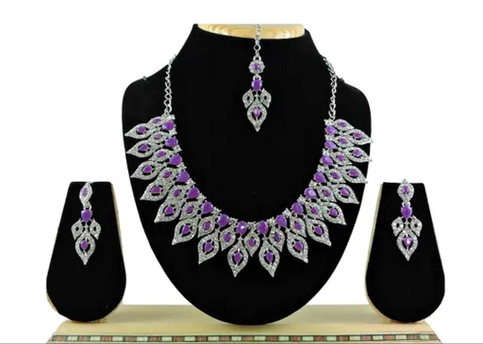 Jewel City Elegant Purple Gemstone Jewelry Set | Grocsy