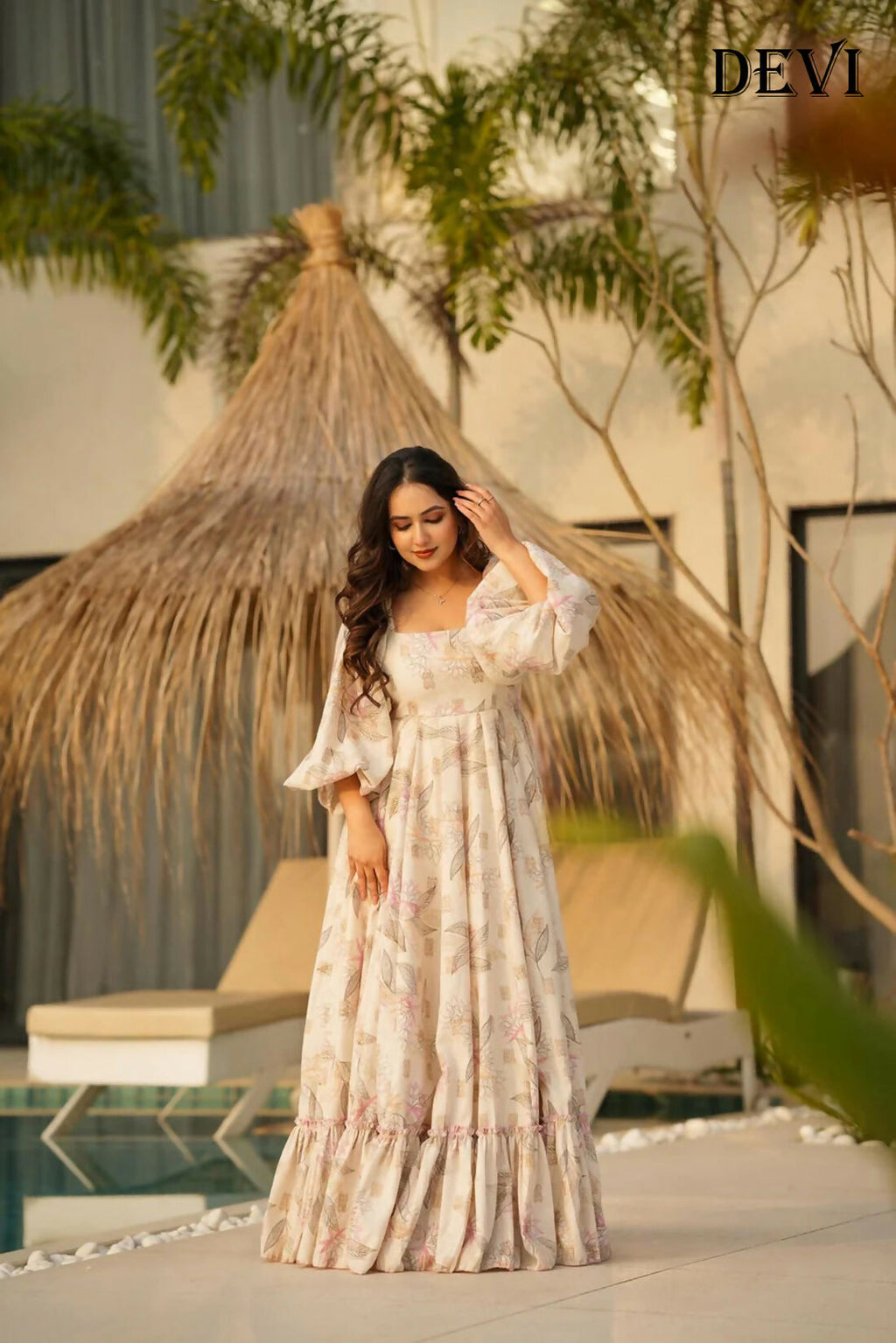 Aayaa Designer Printed Full Flared Gown - Multi Color | Grocsy