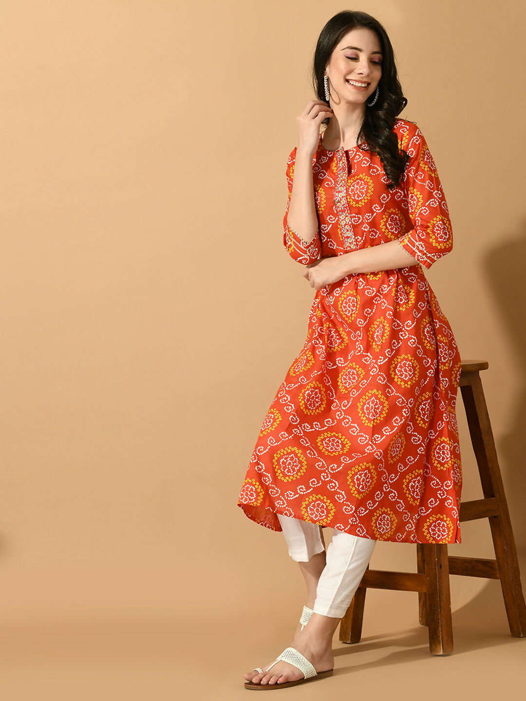 Myshka Women's Multi Flared Printed Festive Kurta | Grocsy