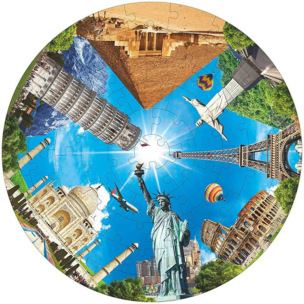Webby Wooden Seven Wonders of The World Jigsaw Puzzle-60 Pcs | Grocsy