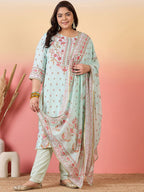 Sztori Women Floral Printed Regular Kurta with Trousers & With Dupatta | Grocsy