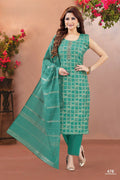 Joban Fashion Women Brocade Rama Round Neck Emroidery Kurta Set | Grocsy