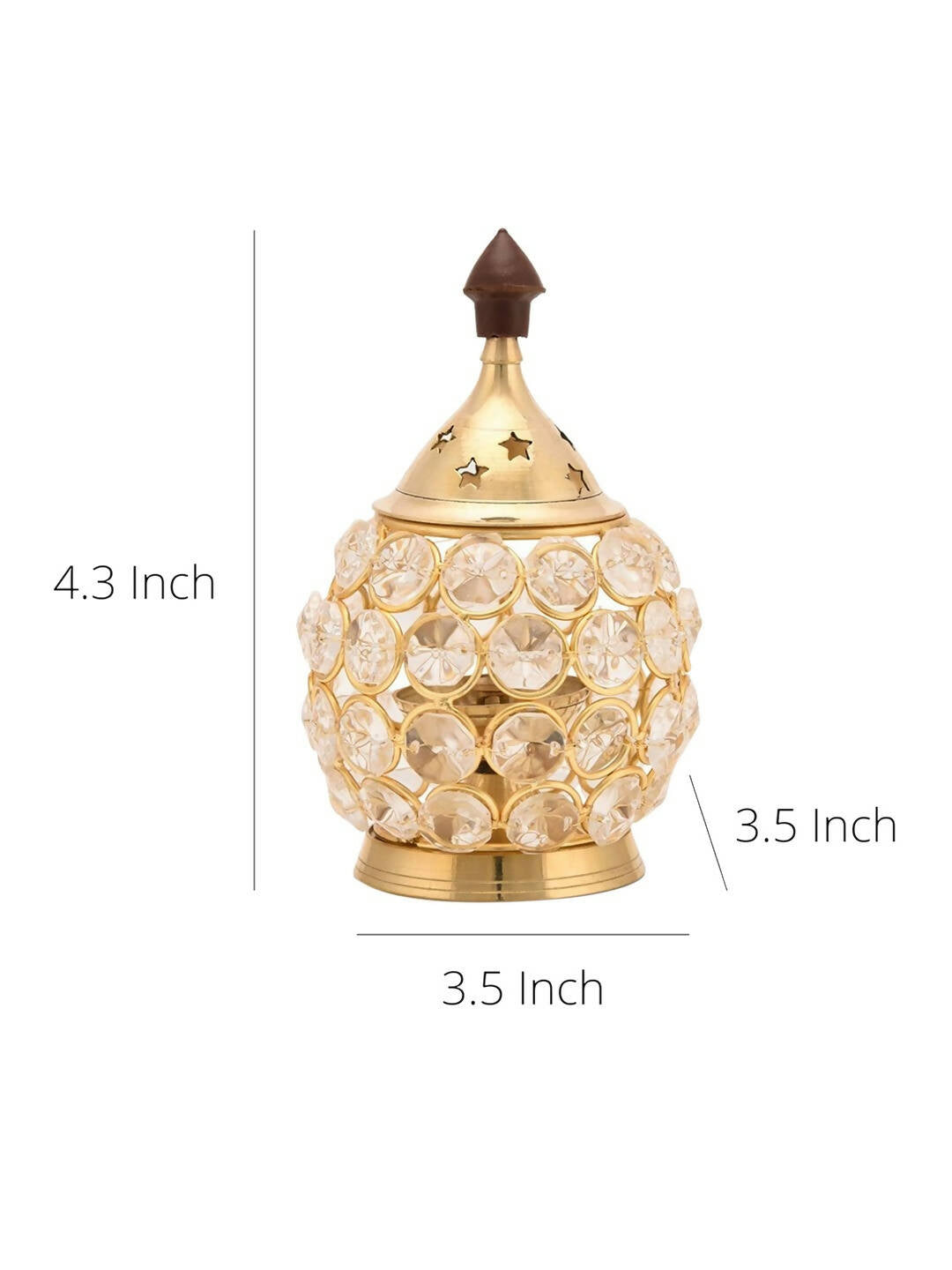 Craftvatika Gold Toned Brass Decorative Akhand Diya Oil Lamp | Grocsy