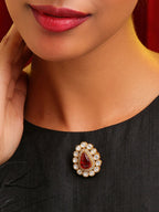 Ruby Raang Teardrop Brooch | Grocsy