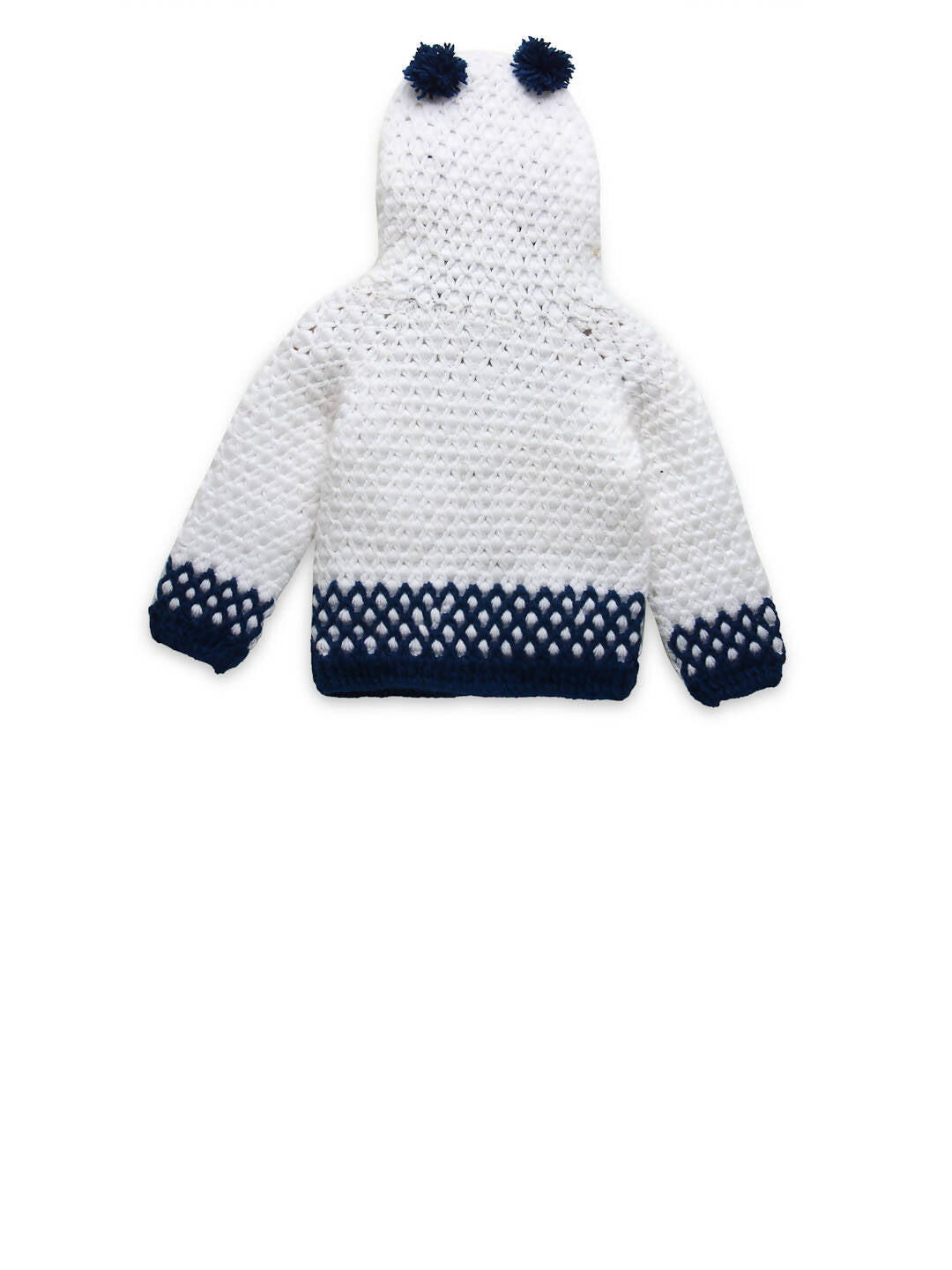 Chutput Kids Woollen Hand Knitted Tacky Design Sweater - White | Grocsy