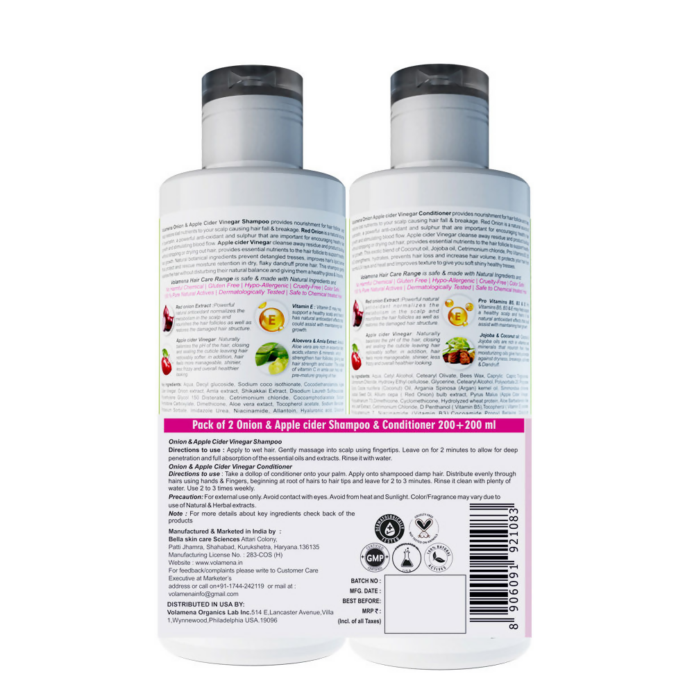 Volamena Onion Apple Cider Vinegar Shampoo And Conditioner | Grocsy
