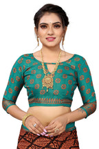 Vamika Brown Printed Art Silk Saree | Grocsy
