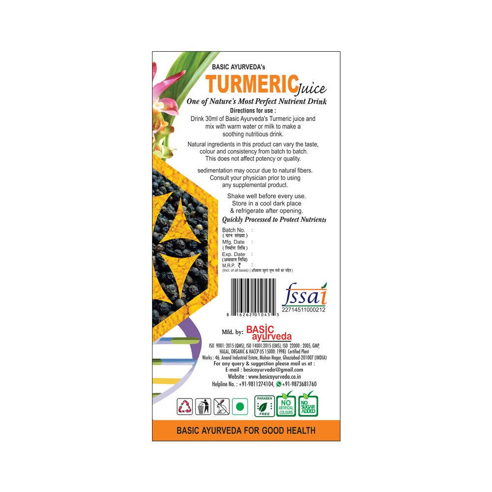 Basic Ayurveda Turmeric Juice | Grocsy