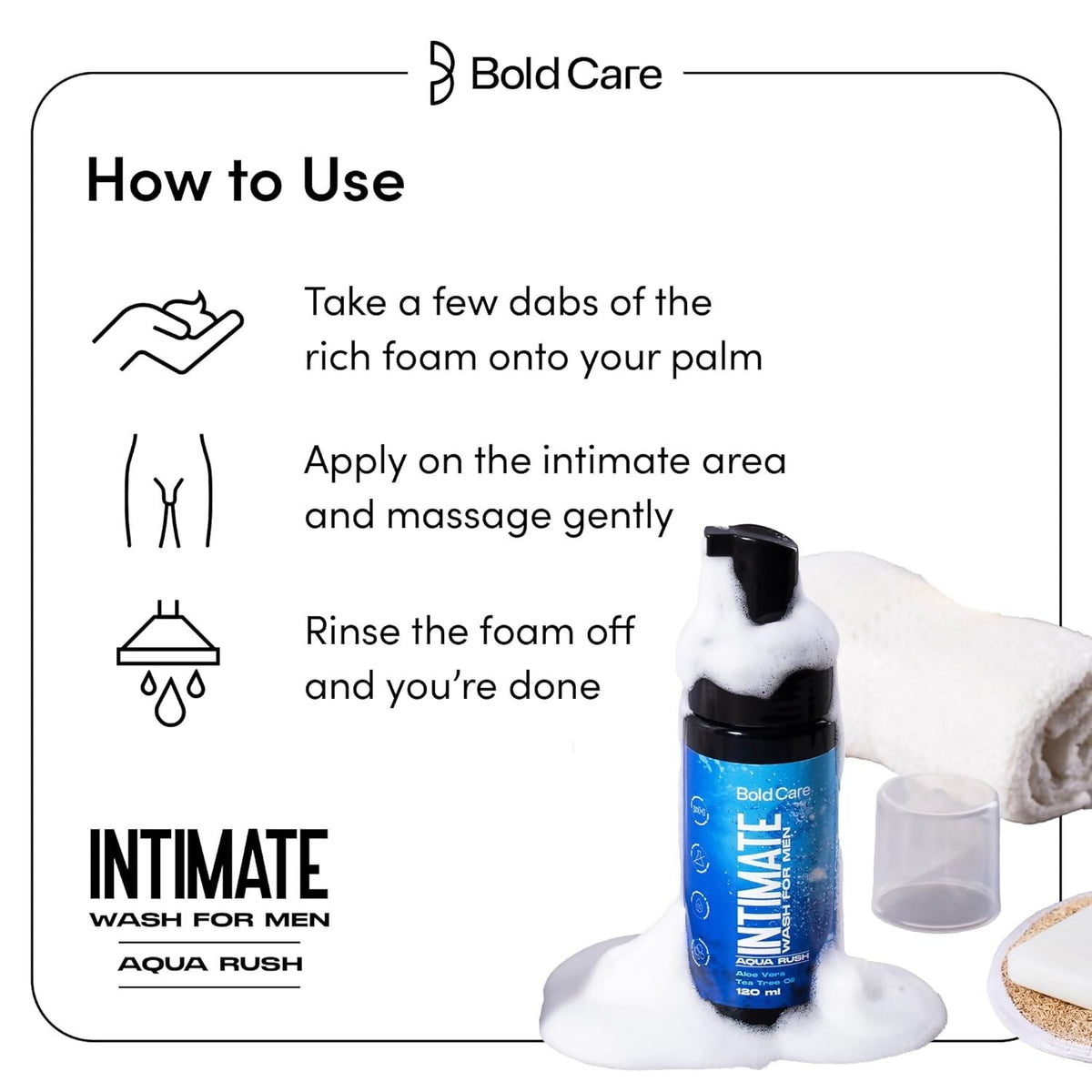 Bold Care Aqua Rush Intimate Wash for Men | Grocsy
