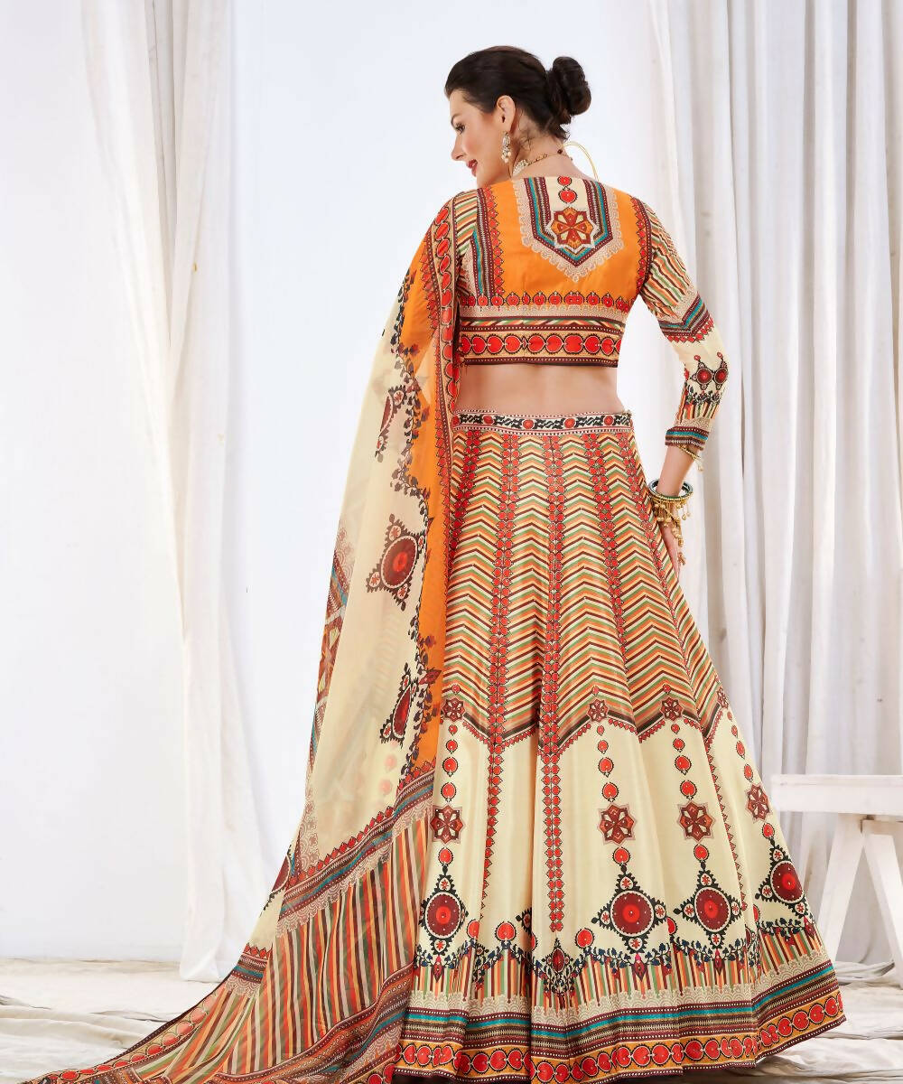 Wedding Designer Offwhite Chinon Lehengha Choli - Anbazaar | Grocsy
