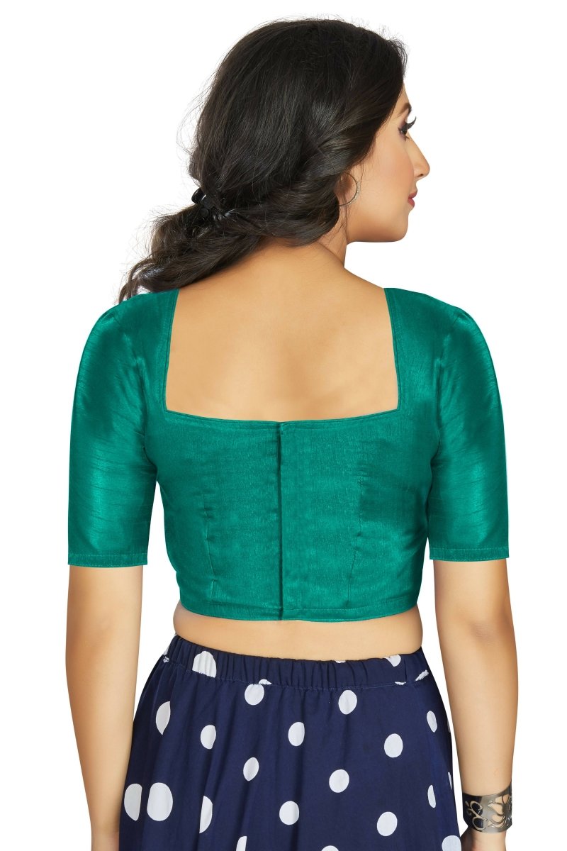 Aastha Fashion Women's Sea Green Art Silk Designer Traditional Readymade Blouse | Grocsy