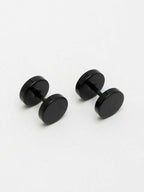 NVR Men's Black Rhodium Plated Studs Earrings | Grocsy