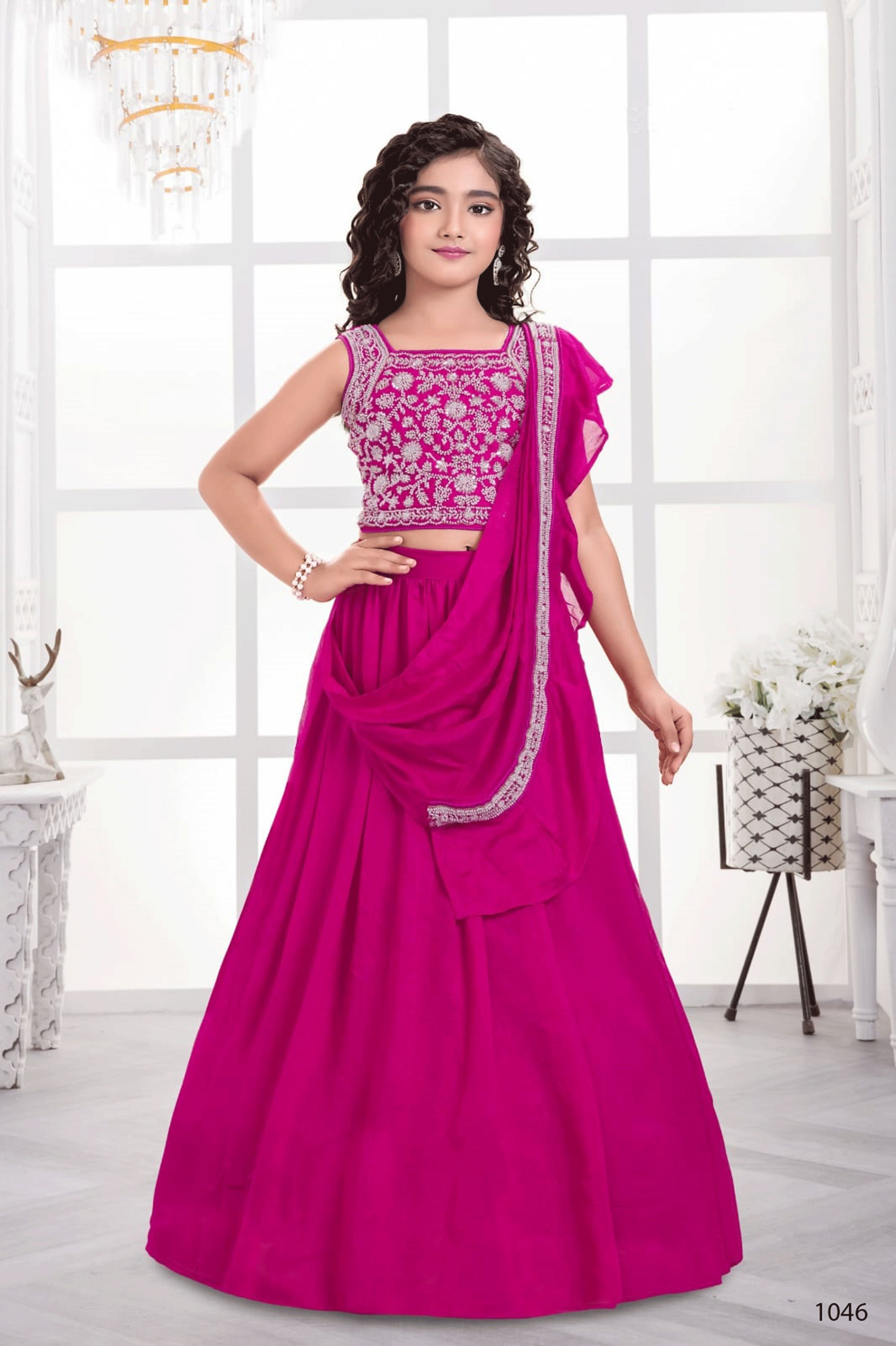 Designer Traditional Pink Multi Color Embroidery With Beads Work Visitra Silk Lehenga Choli - Anbazaar | Grocsy