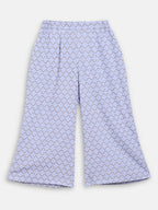 Ahalyaa Blue Crepe Printed Kids Kurta Palazzo Set For Girls | Grocsy
