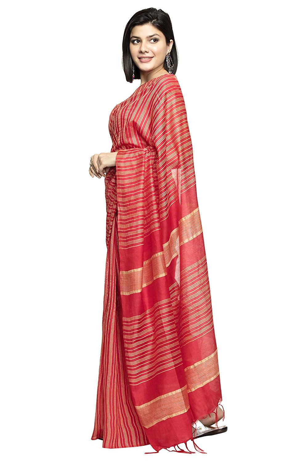 Mominos Fashion Red Color Bhagalpuri Saree | Grocsy