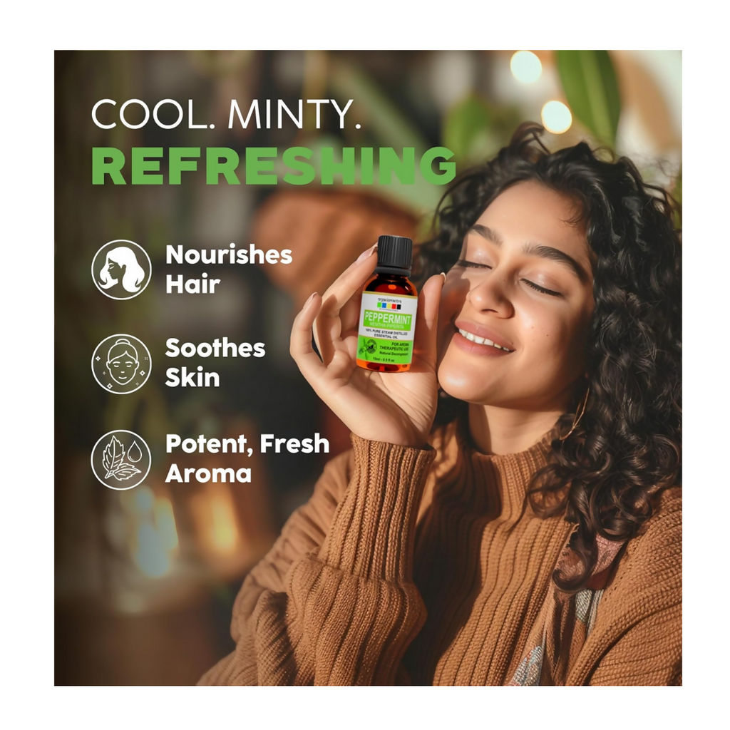Organix Mantra Peppermint Oil for Hair - 100% Natural Peppermint Essential Oil | Grocsy
