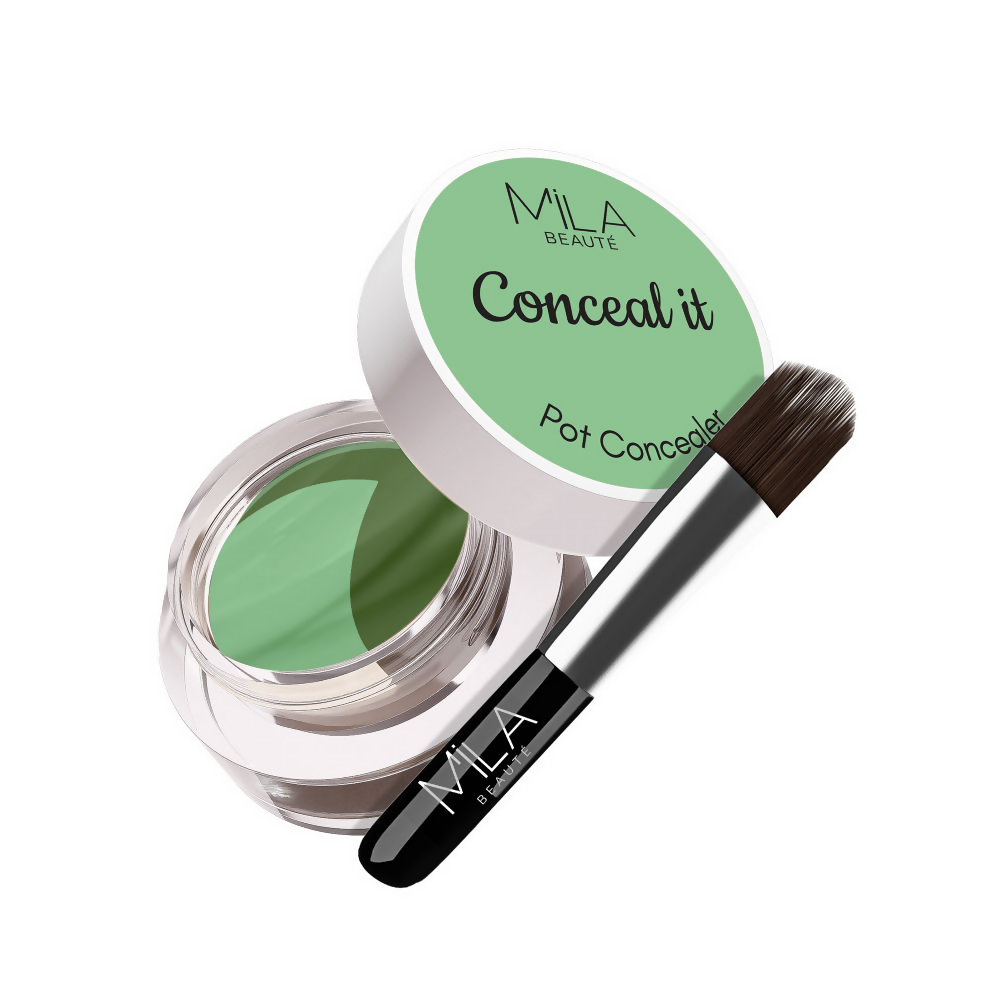 Mila Beaute Conceal It Pot Concealer Creamy Matte Finish with SPF 15 - Green Corrector | Grocsy