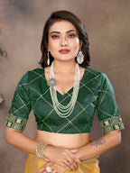 Vedant Vastram Chiffon Net Embroidery work Bollywood Fancy Saree - Mustard | Grocsy