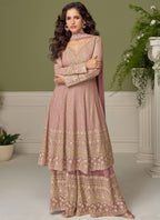 Vegaa Fashion light-pink embroidery Real Georgette Salwar Suit | Grocsy