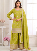 Vegaa Fashion light-green Embroidery Real Simar Silk Salwar Suit | Grocsy