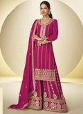Vegaa Fashion Pink Embroidered Chinon silk Salwar Suit | Grocsy