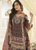 Vegaa Fashion Multicolor Hand Aari Work Naturl Crep Silk Anarkali | Grocsy