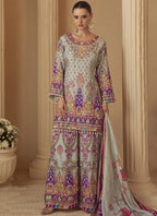 Vegaa Fashion Multicolor Printed Natural Crep Silk Anarkali Suit | Grocsy