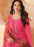 Vegaa Fashion pink Soft Chiffon Salwar Suit | Grocsy