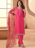 Vegaa Fashion pink Soft Chiffon Salwar Suit | Grocsy