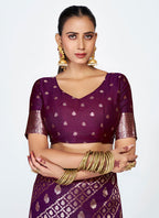 Vellora Royal Purple Traditional Soft Silk Zari Weaving Saree | Grocsy