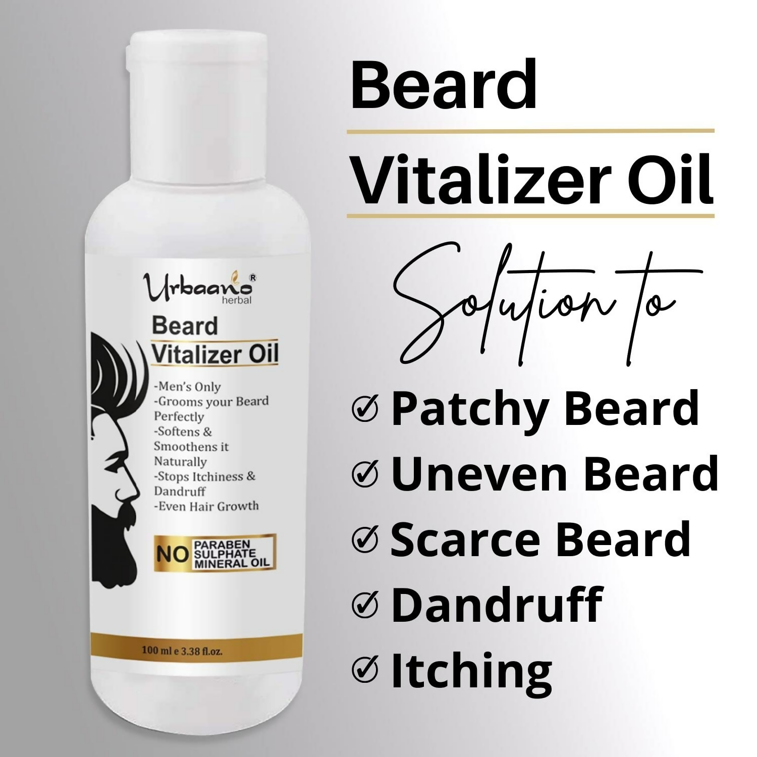 Urbaano Herbal Vitalizer Beard Growth Oil | Grocsy
