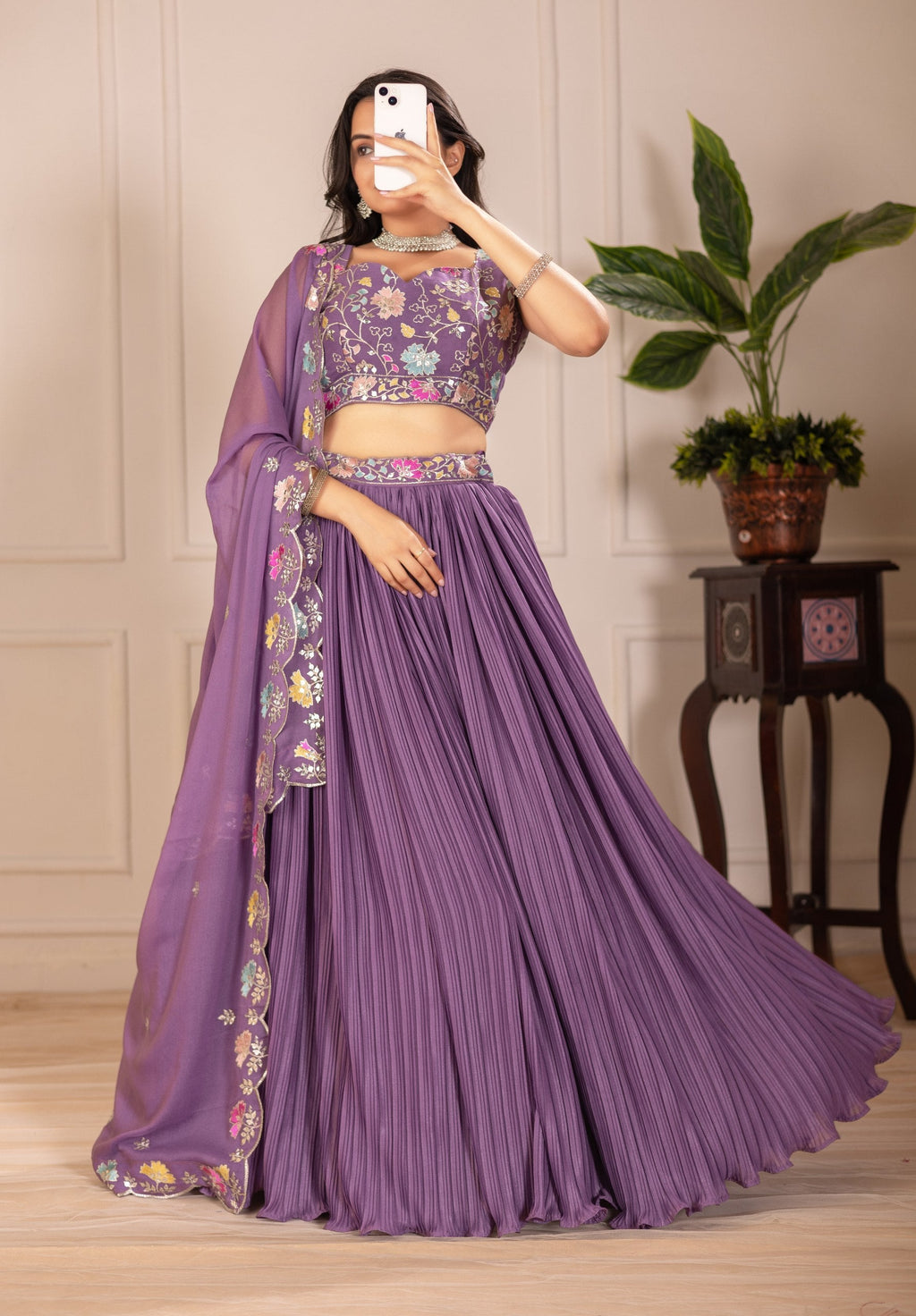 Lehenga Mart Designer Wedding Lehenga choli for Women - purple | Grocsy
