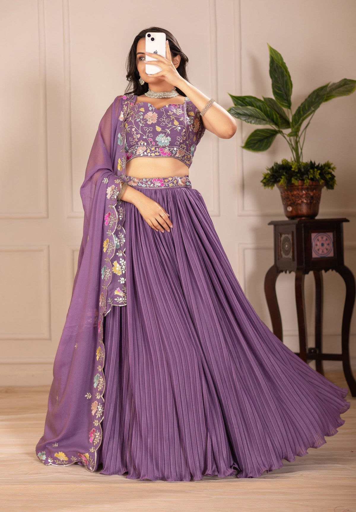 Lehenga Mart Designer Wedding Lehenga choli for Women - purple | Grocsy