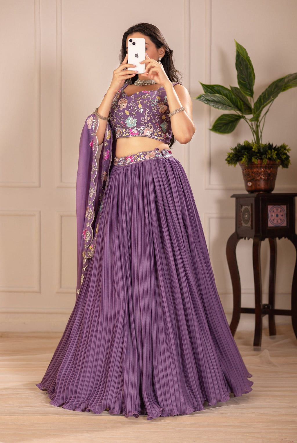 Lehenga Mart Designer Wedding Lehenga choli for Women - purple | Grocsy