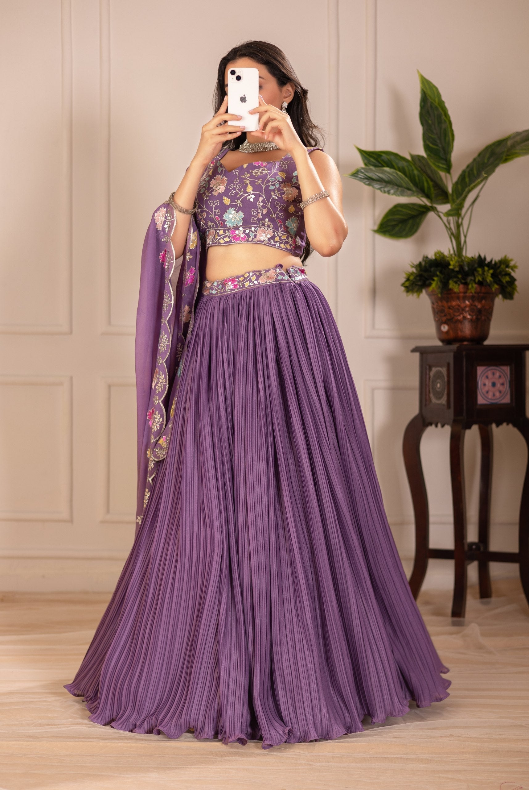 Lehenga Mart Designer Wedding Lehenga choli for Women - purple | Grocsy